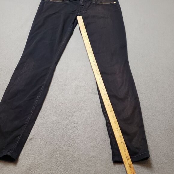 Robin's Jeans Gold And Black Fade Gold Wings Womens Sz 30 Skinny - Picture 15 of 16